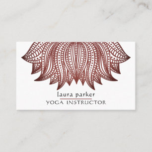Brown Lotus Mandala Yoga Trainer Meditation Visitkort