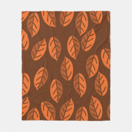Brown löv fleecefilt