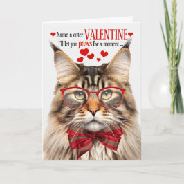 Brown Maine Coon Tabby katt Humor Alla hjärtans da Helgkort