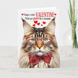 Brown Maine Coon Tabby katt Humor Alla hjärtans da Helgkort