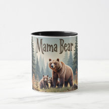 Brown Mamma Bear Unge Forest Mors dag