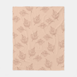 Brown Maple Löv Tropical Botanical Autumn Fleecefilt