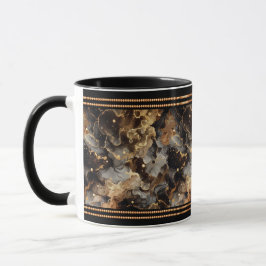 Brown Marble, förskönad med Golden Pärlor Mugg