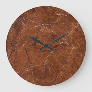 Brown Marble Glossy: Luxury Struktur Background Stor Klocka
