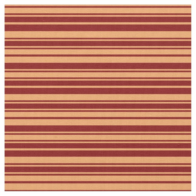 Brown & Maroon Mönster i Rand Tyg (Närbild)