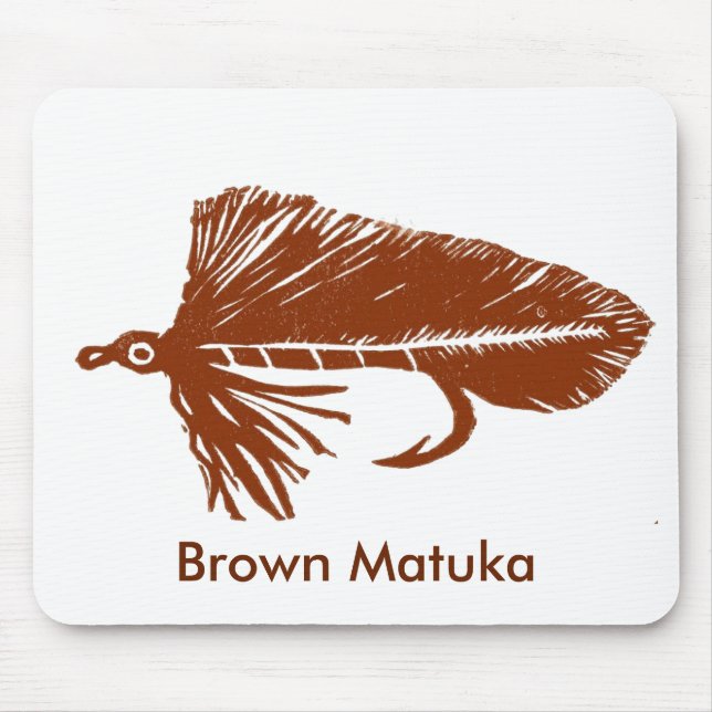 "Brown Matuka" Classic Trout Fly Mousepad Musmatta (Framsidan)