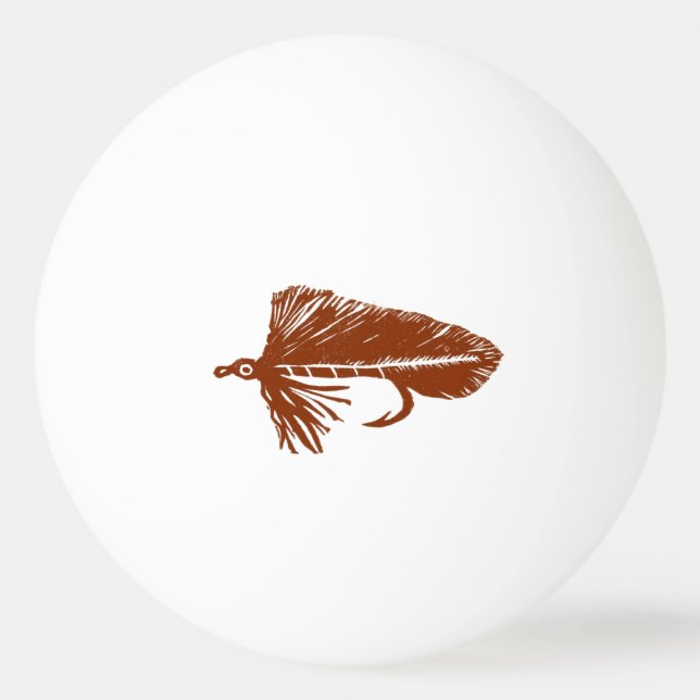 Brown Matuka-strömmare, flygfiske, flugverk Pingisboll (Baksidan)