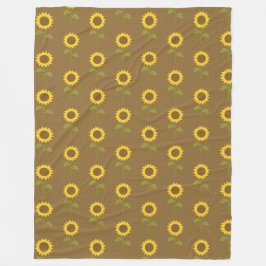 BROWN MED FALL SUNFLOWES FLEECEFILT