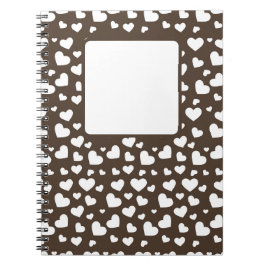 BROWN MED VITE VALENTINE KÄRLEK HEARTS ANTECKNINGSBOK