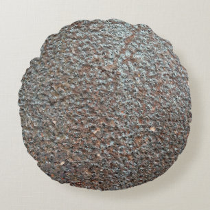 Brown Metall Corrosion Mönster Rund Kudde