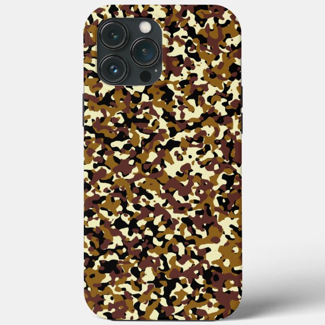 Brown Micro Camo iPhone 13 Pro Max Fodral (Baksida)