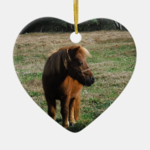 Brown Miniature Horses Julgransprydnad Keramik