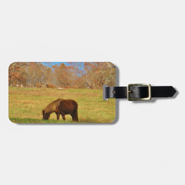 Brown miniature Pony Bagagebricka (Horisontell Framsida)
