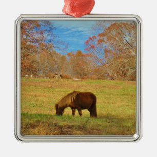 Brown miniature Pony Julgransprydnad Metall