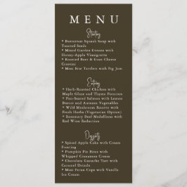 Brown Minimalist Modern Wedding Menu Meny