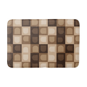 Brown Modern Boho Arch Geometric Aztec Mönster Badrumsmatta