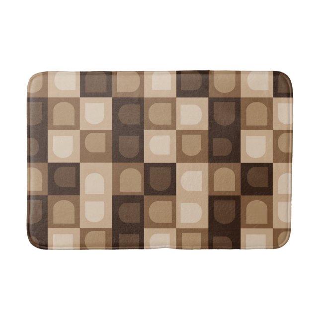 Brown Modern Boho Arch Geometric Aztec Mönster Badrumsmatta (Framsidan)