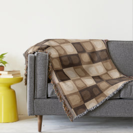 Brown Modern Boho Arch Geometric Aztec Mönster Filt