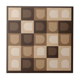 Brown Modern Boho Arch Geometric Aztec Mönster Kakelplatta