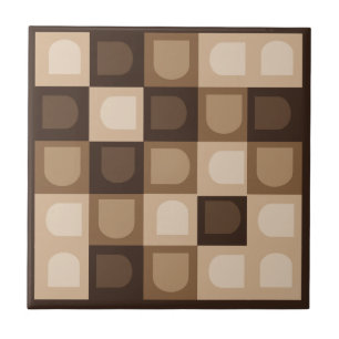 Brown Modern Boho Arch Geometric Aztec Mönster Kakelplatta