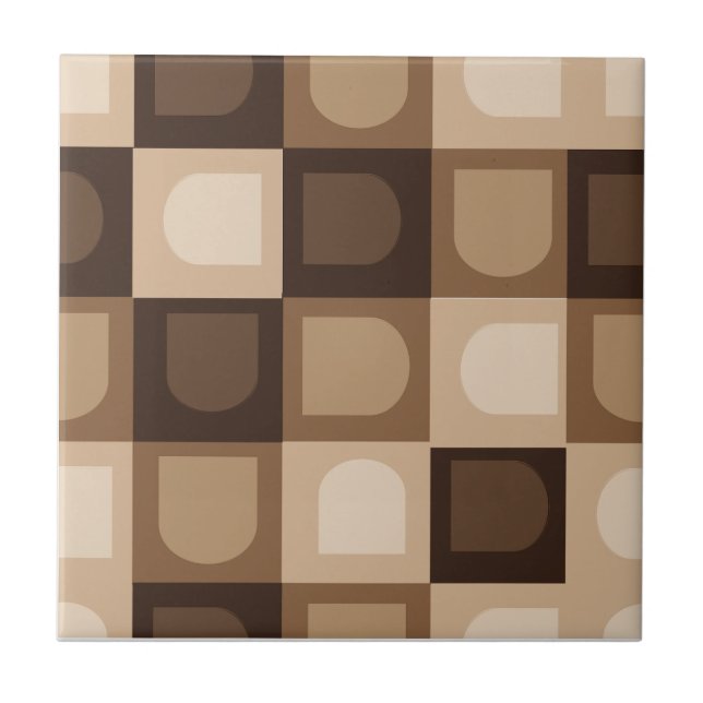 Brown Modern Boho Arch Geometric Aztec Mönster Kakelplatta (Framsidan)