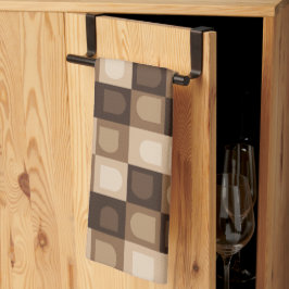 Brown Modern Boho Arch Geometric Aztec Mönster Kökshandduk