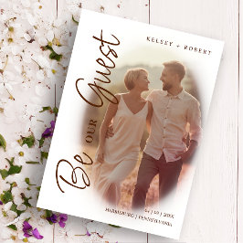 Brown Modern Romantic Overlay Gradient Script Spara Datumet