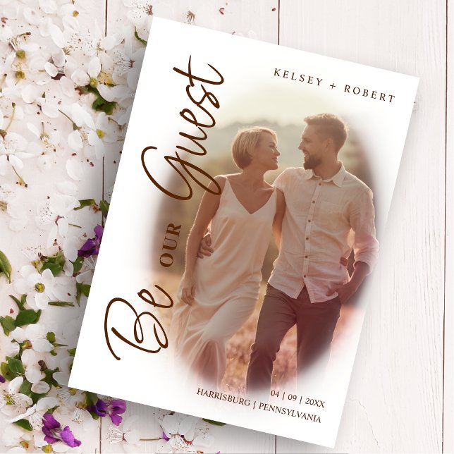 Brown Modern Romantic Overlay Gradient Script Spara Datumet (Skapare uppladdad)