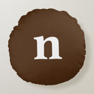 Brown Monogram Round Pillow Rund Kudde
