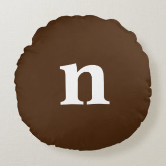 Brown Monogram Round Pillow Rund Kudde