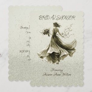 Brown Monotone hoppas över Bride Möhippa Inbjudningar