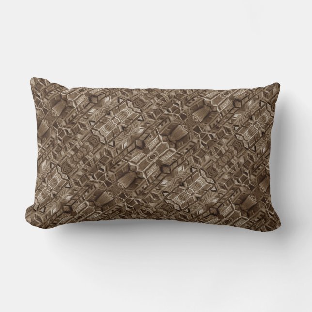 Brown Mönster Pillow Lumbarkudde (Framsida)
