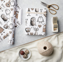 Brown Monsters Presentpapper