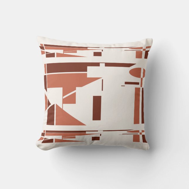 Brown Mörk Coral MCM Southwest Abstrakt  Kudde (Framsida)