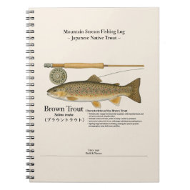 Brown Mountain Stream Fishing Log Photo Notebook Anteckningsbok