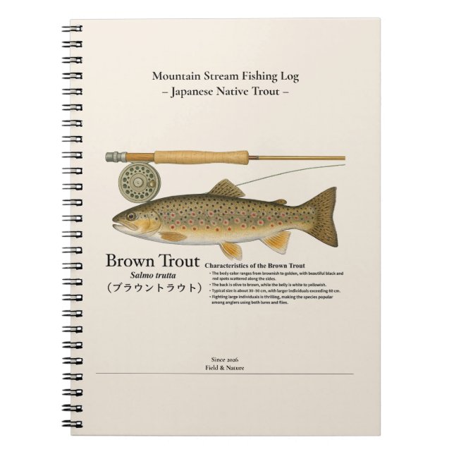 Brown Mountain Stream Fishing Log Photo Notebook Anteckningsbok (Framsidan)