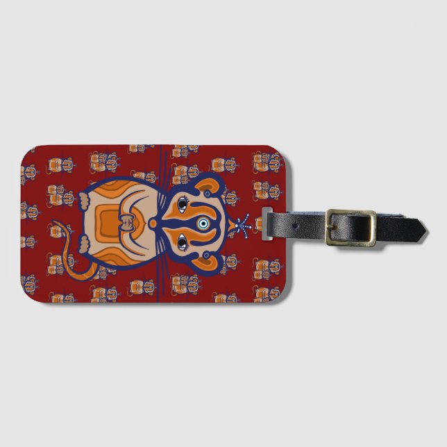 Brown Mouse pattern Curtain Bagagebricka (Framsida horisontal)