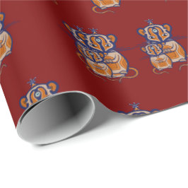 Brown Mouse pattern Curtain Presentpapper