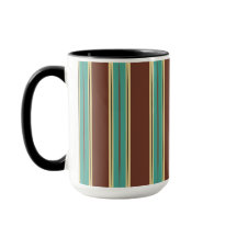 Brown Mugg Kopp med turkos, Black & Beige