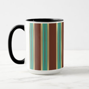 Brown Mugg Kopp med turkos, Black & Beige