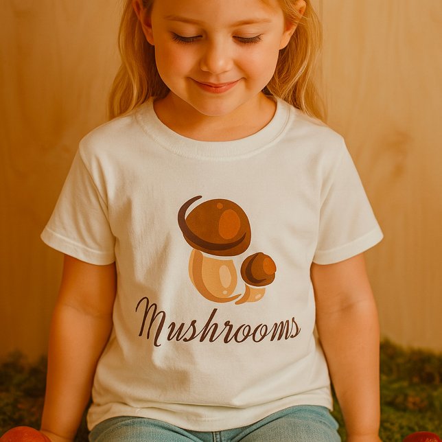 Brown Mushroom Whimsical Nature Food T Shirt (Skapare uppladdad)