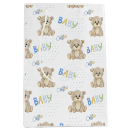 Brown Nalle Blue Boy Baby Shower