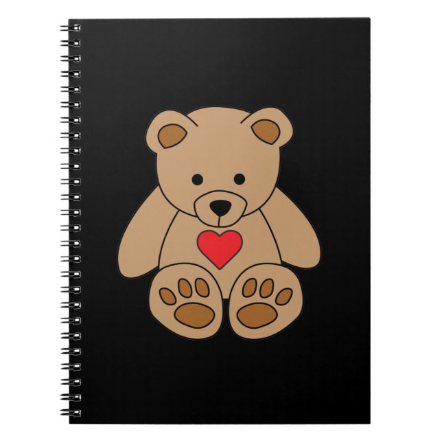 Brown Nalle Heart Valentine Day I Kärlek You Anteckningsbok (Framsidan)