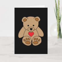Brown Nalle Heart Valentine Day I Kärlek You