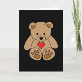 Brown Nalle Heart Valentine Day I Kärlek You Kort
