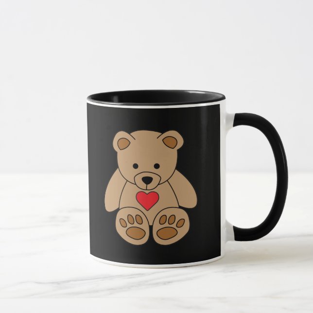 Brown Nalle Heart Valentine Day I Kärlek You Mugg (Höger)