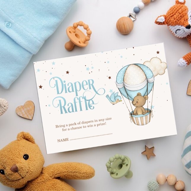 Brown Nalle Luft Balloon Boy Diaper Raffle Tilläggskort (Skapare uppladdad)