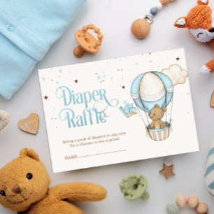 Brown Nalle Luft Balloon Boy Diaper Raffle Tilläggskort