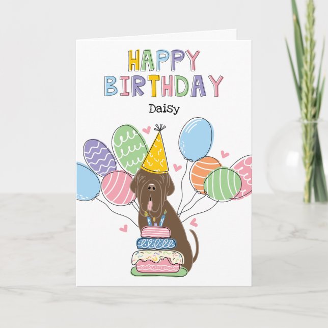 Brown Neapolitan Mastiff Birthday Kort (Framsida)