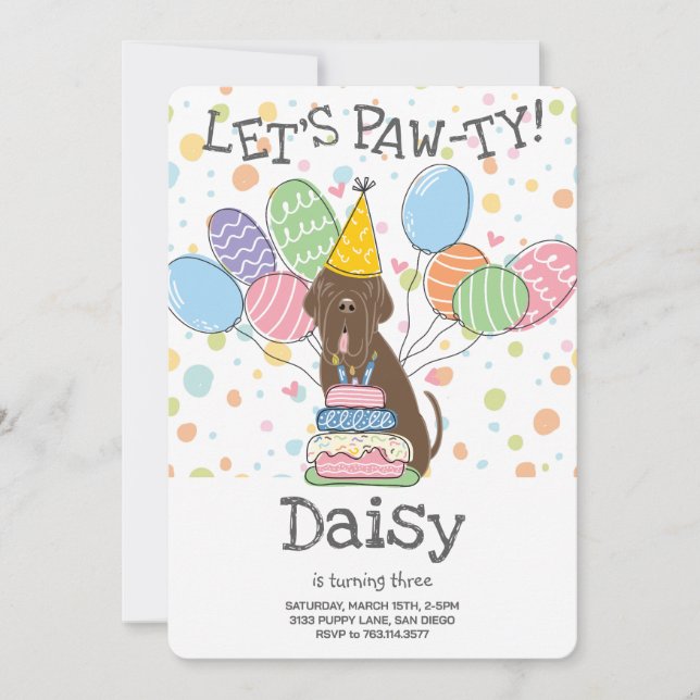 Brown Neapolitan Mastiff Hund Birthday Inbjudningar (Framsida)